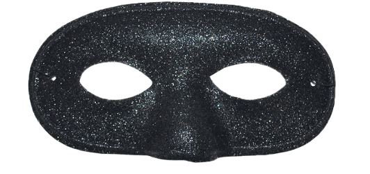 Oogmasker zwart glitter