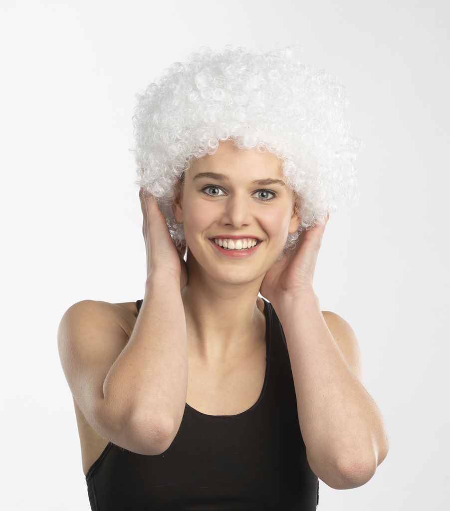 Pruik krulletjes wit