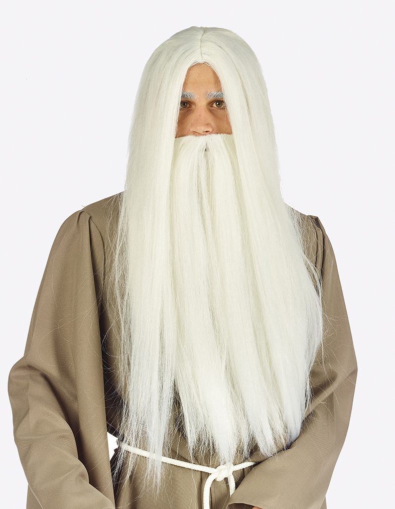 Pruik en Baard Tovenaar wit