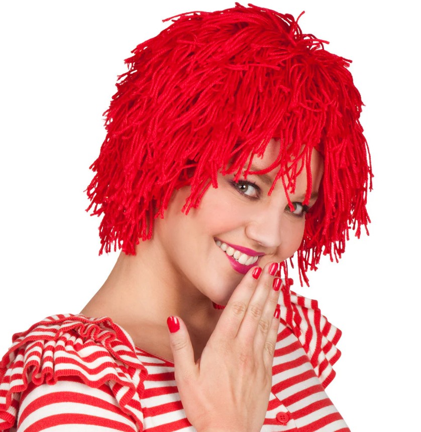 Pruik Clown draadjes rood