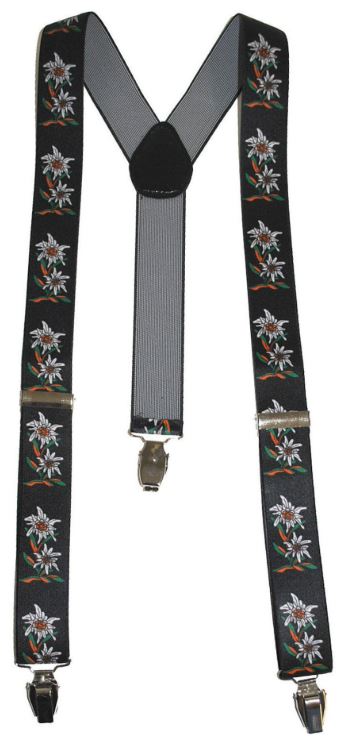 Bretellen edelweiss zwart