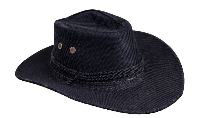 Cowboyhoed zwart geweven