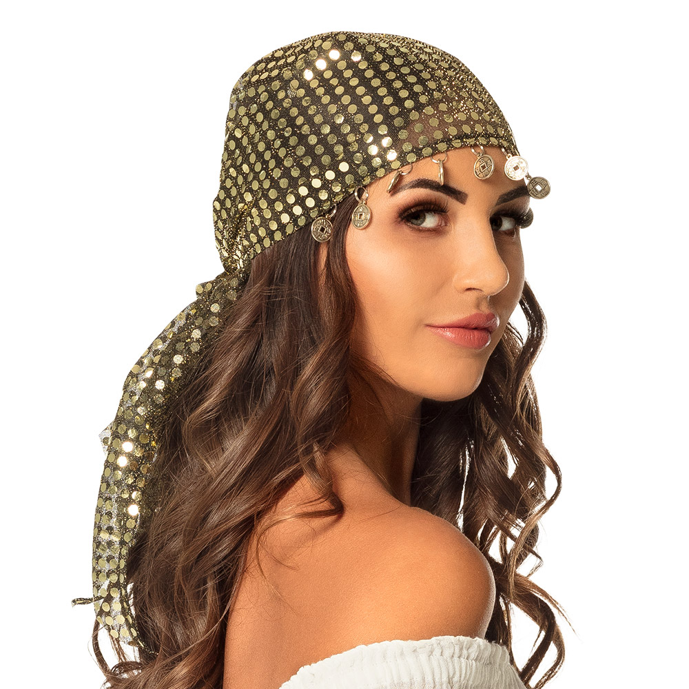 Bandana paillet goud