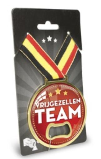 Medaille met bieropener VRIJGEZELLENTEAM