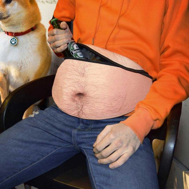 Heuptas behaarde buik