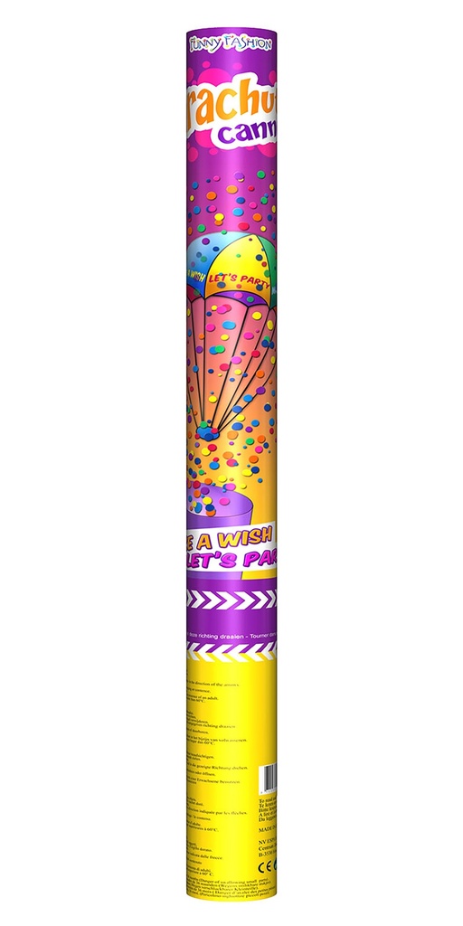 Confettikanon parachutte 60 cm