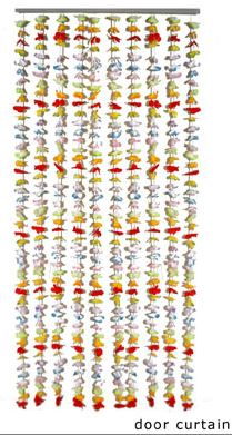 Deurgordijn met bloemenslinger