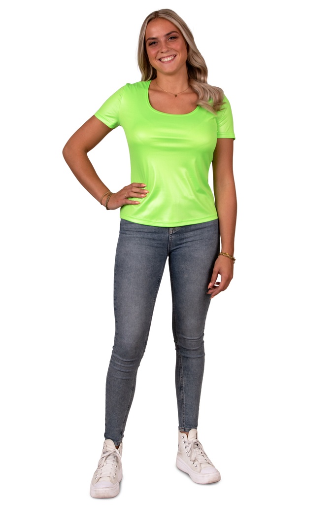 T-shirt dame fluo groen