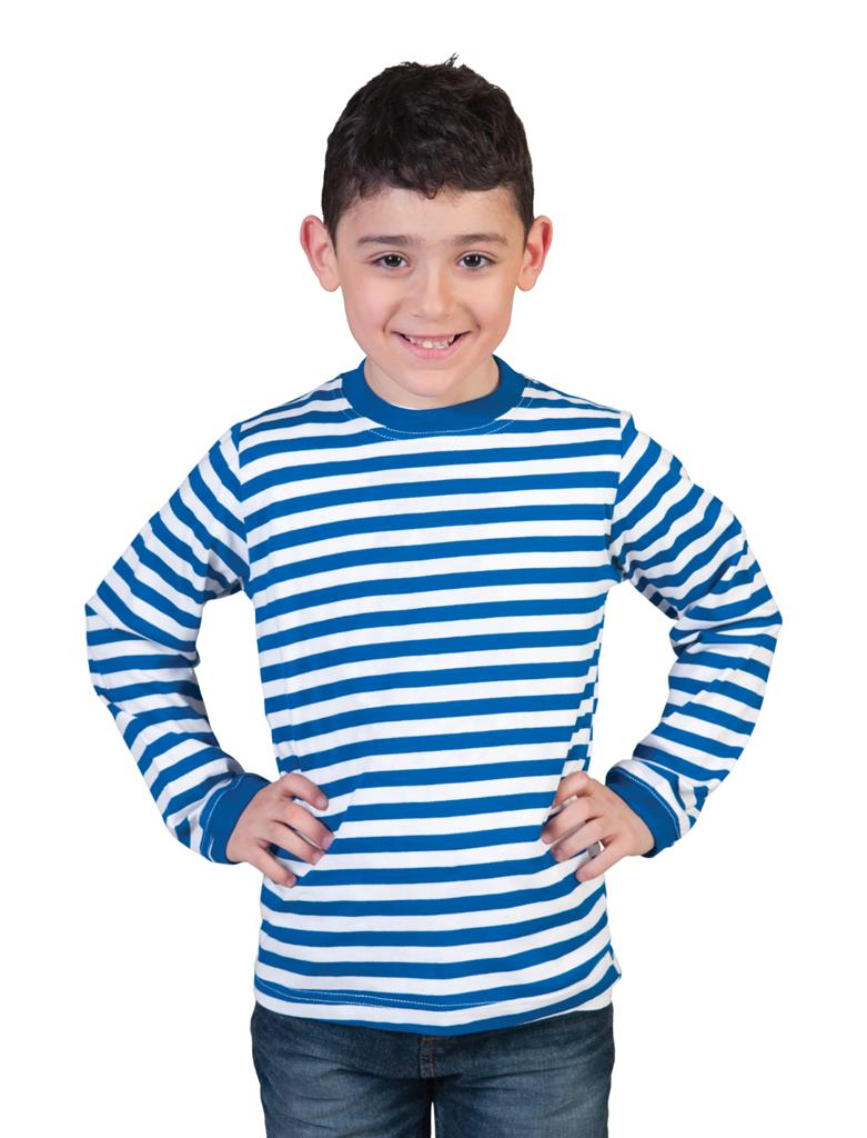 Gestreepte t-shirt kind blauw wit