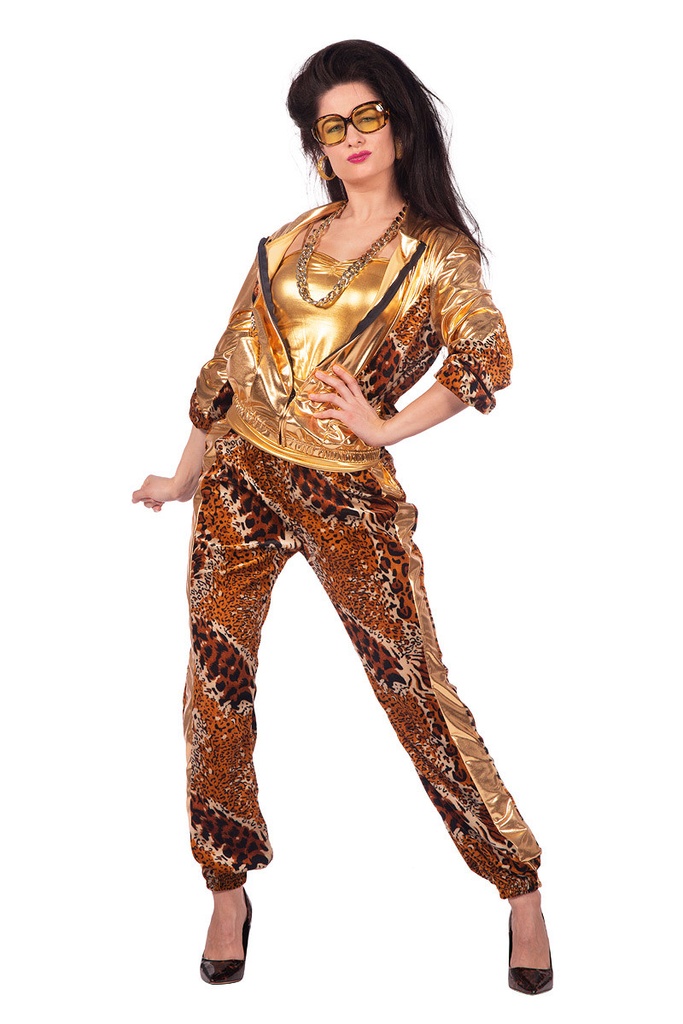 Trainingspak dames luipaard goud  bruin