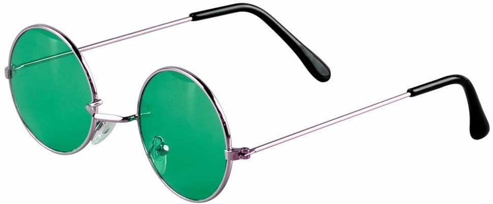 Hippie bril groen metalen oren
