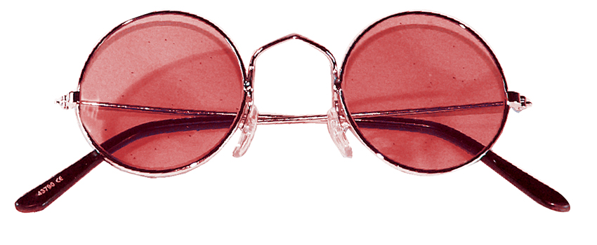 Hippie bril rood metalen oren