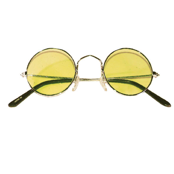 Hippie bril geel metalen oren