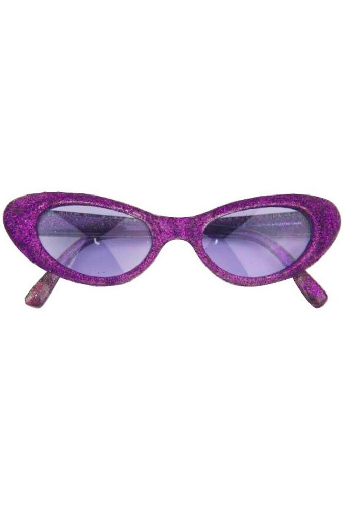 Bril disco glitter paars