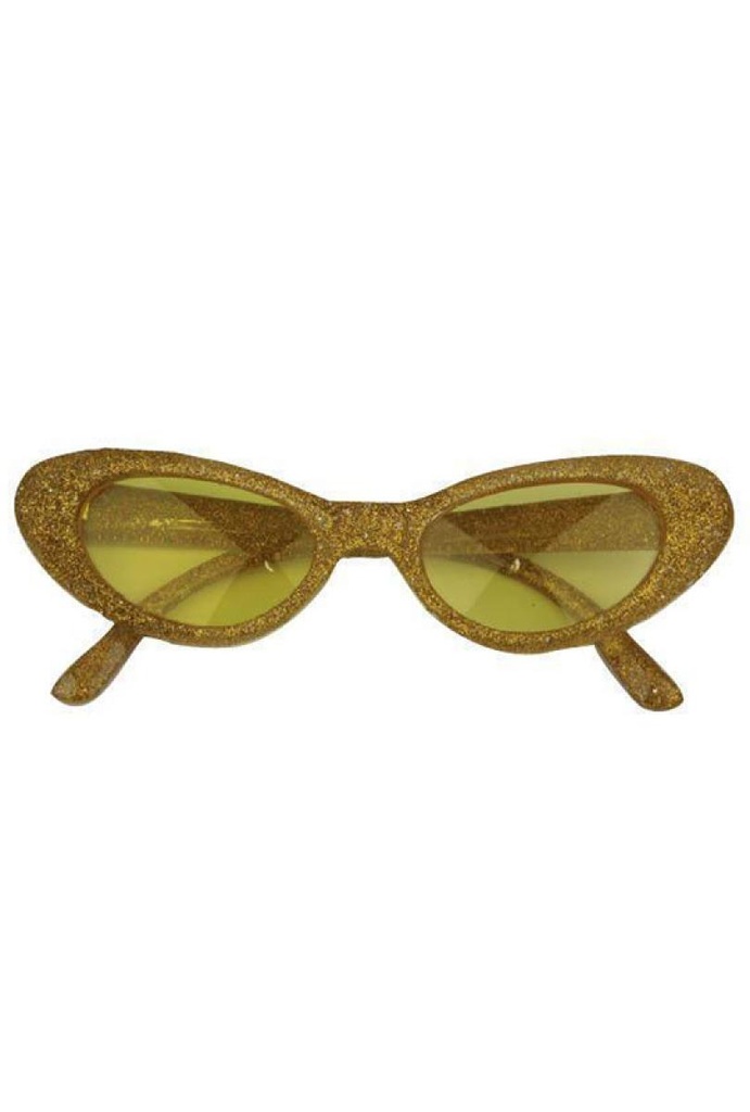Bril jaren 50 glitter goud