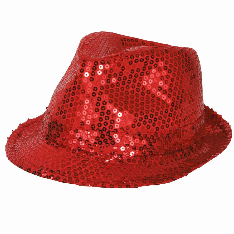 Pailletenhoed rood