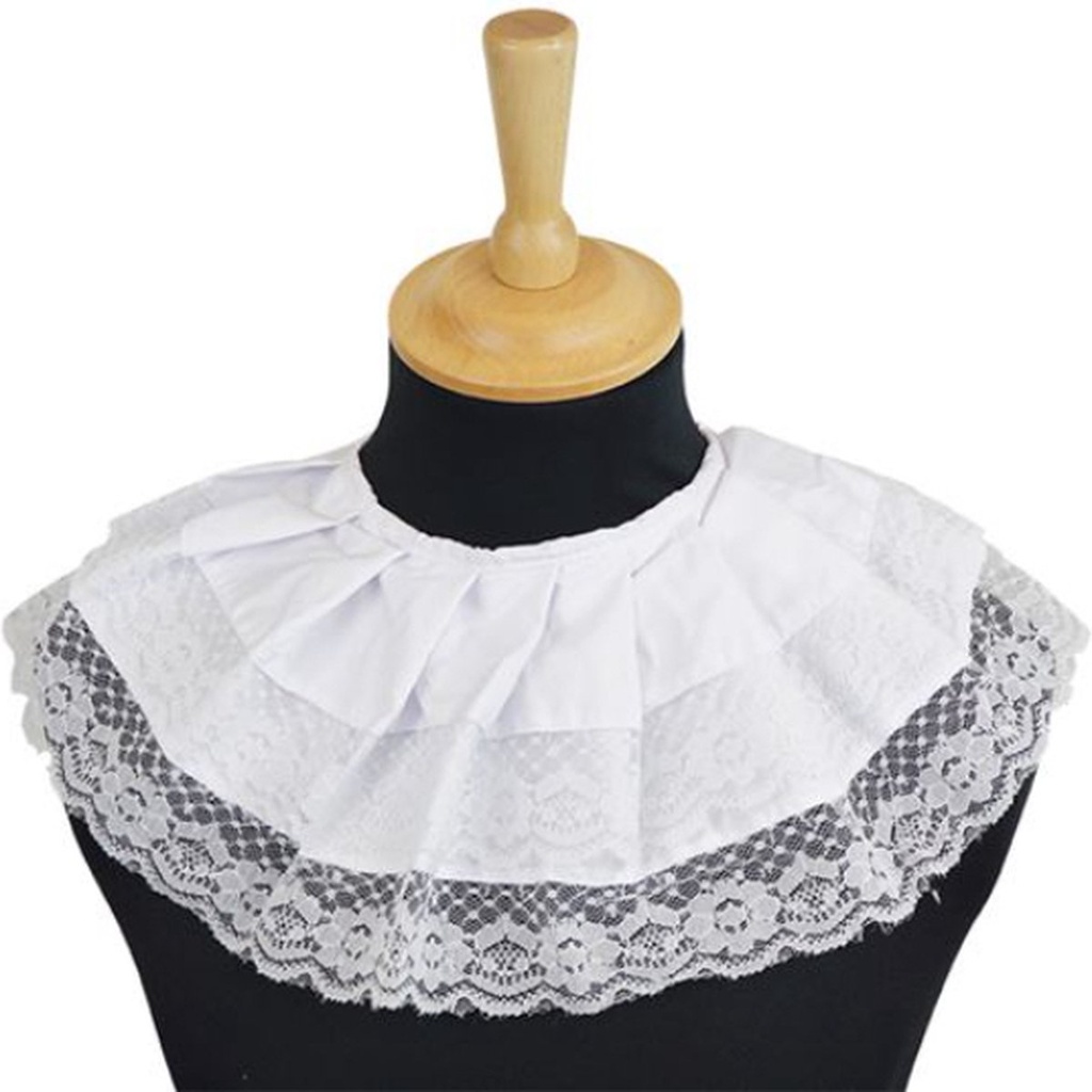 Pietenkraag luxe met kant wit