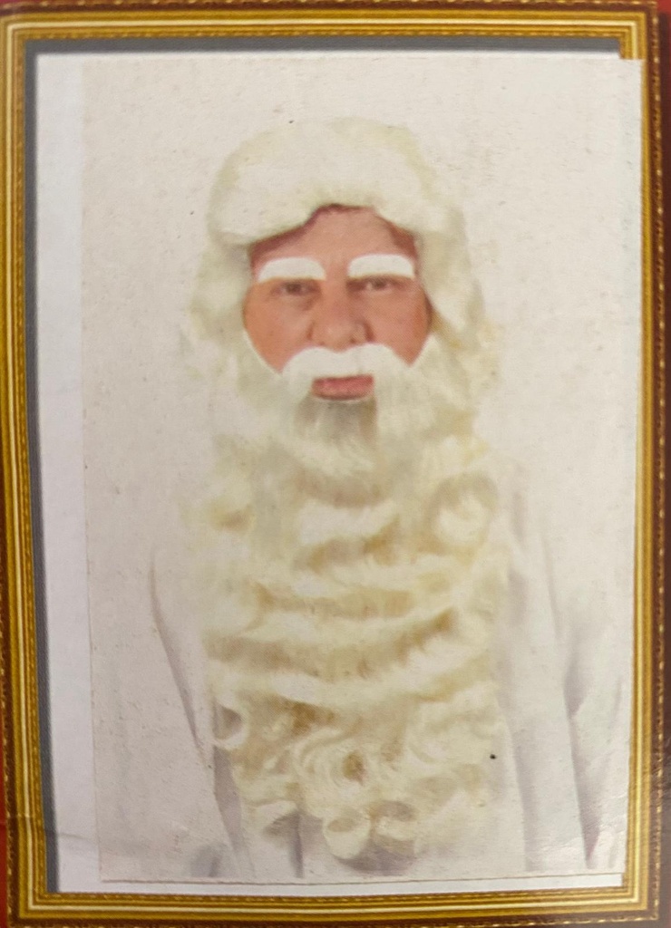 Sinterklaas set deluxe baard en pruik, snor en wenkbrauwen