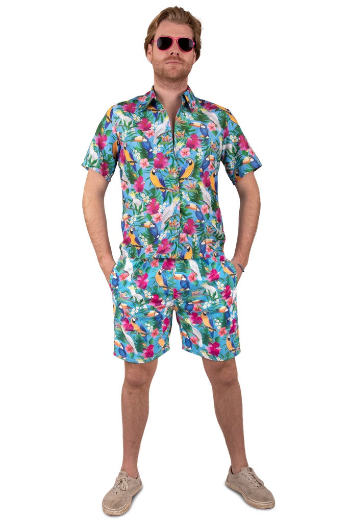 Hawaïshort heren blauw