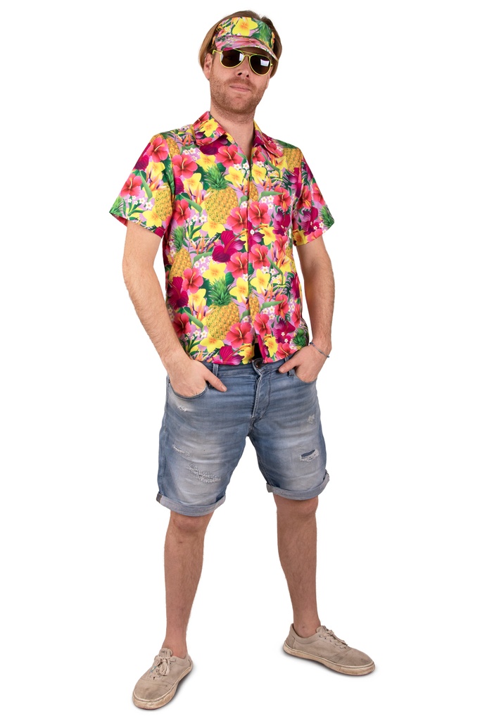 Hawaïhemd met pet roze