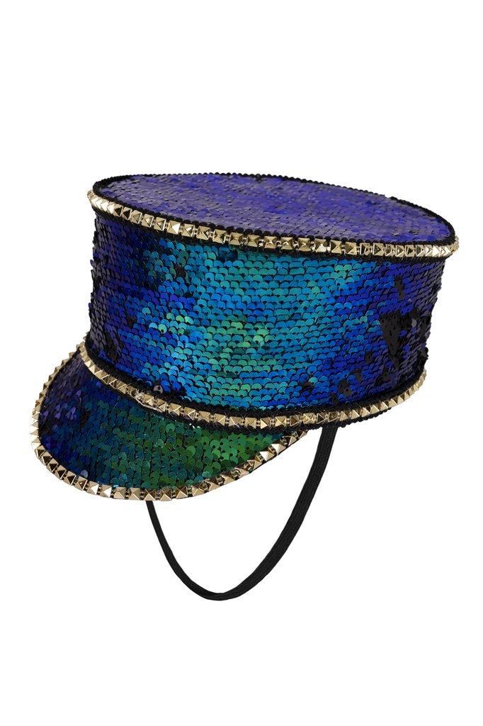 Fanfarehoed paars paillet