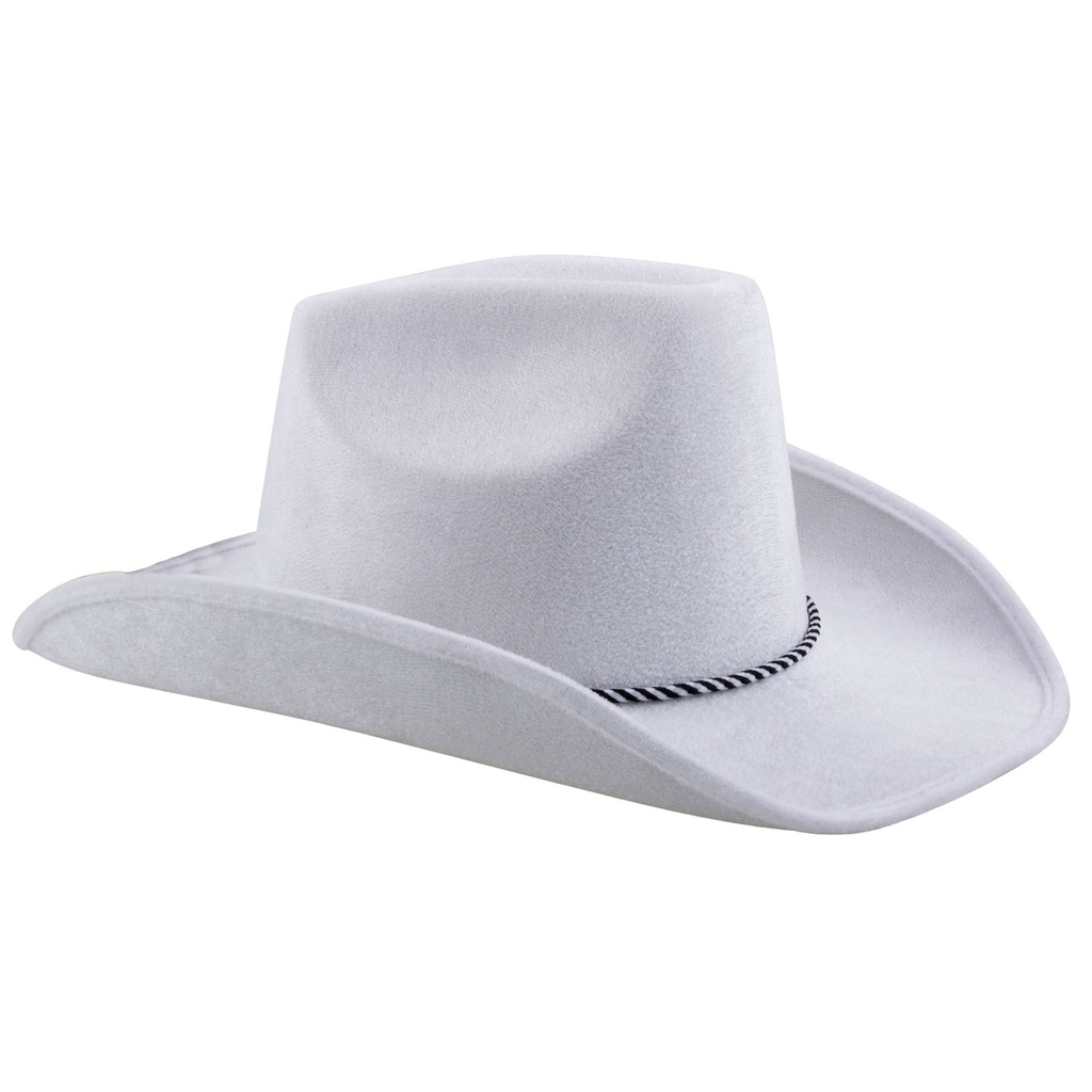 Cowboyhoed fluweel wit