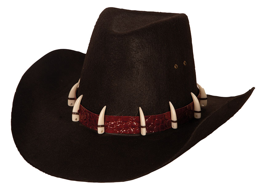 Cowboyhoed zwart met tanden