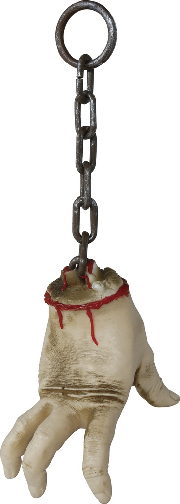 Afgehakt hand aan ketting