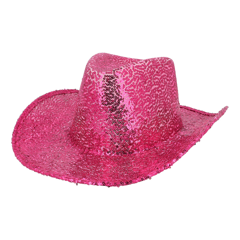 Cowboyhoed roze paillet