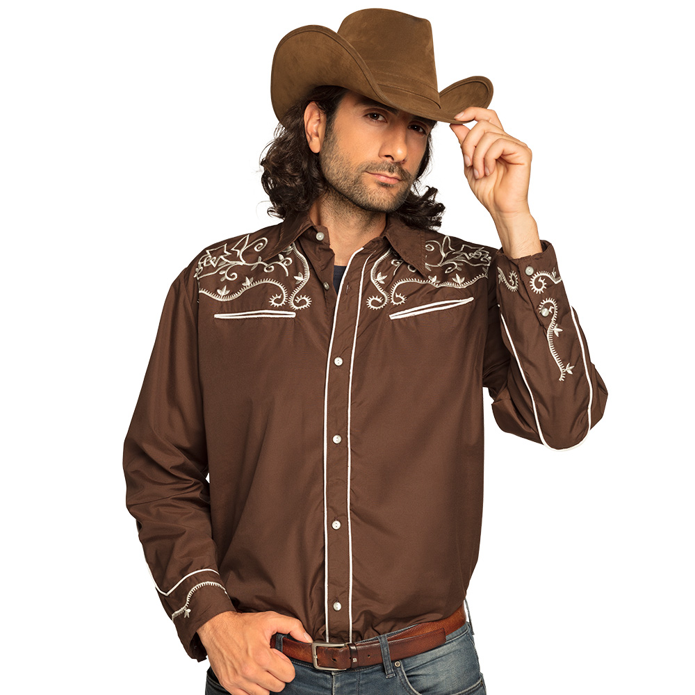 Hemd Western bruin
