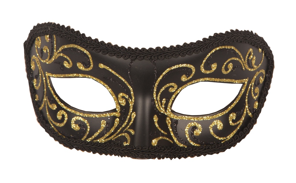 Venetiaans masker zwart met goud