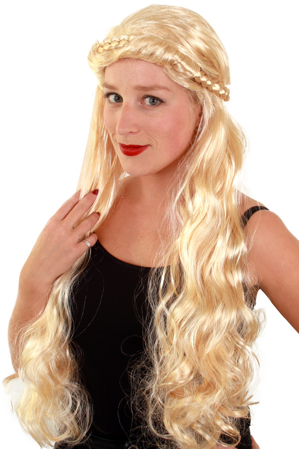 Pruik vikingdame met vlecht
