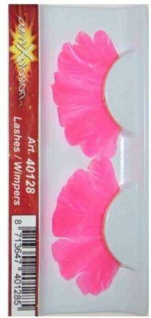 Wimpers roze veertjes