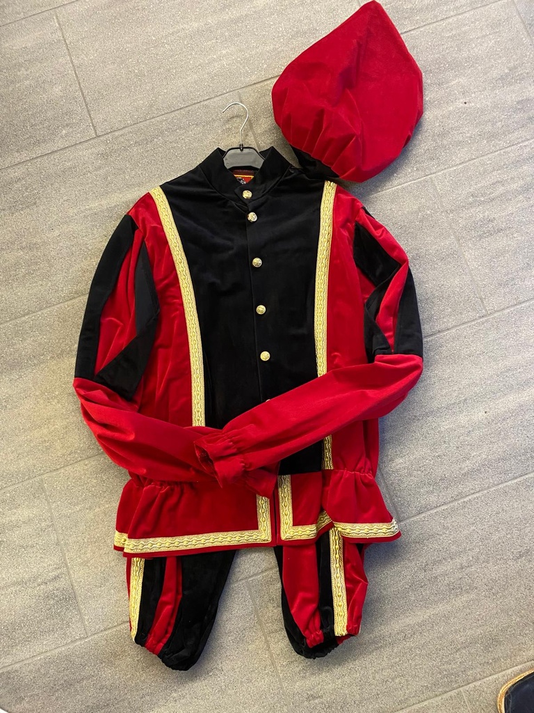 Pietenkostuum Struikelpiet zwart - rood