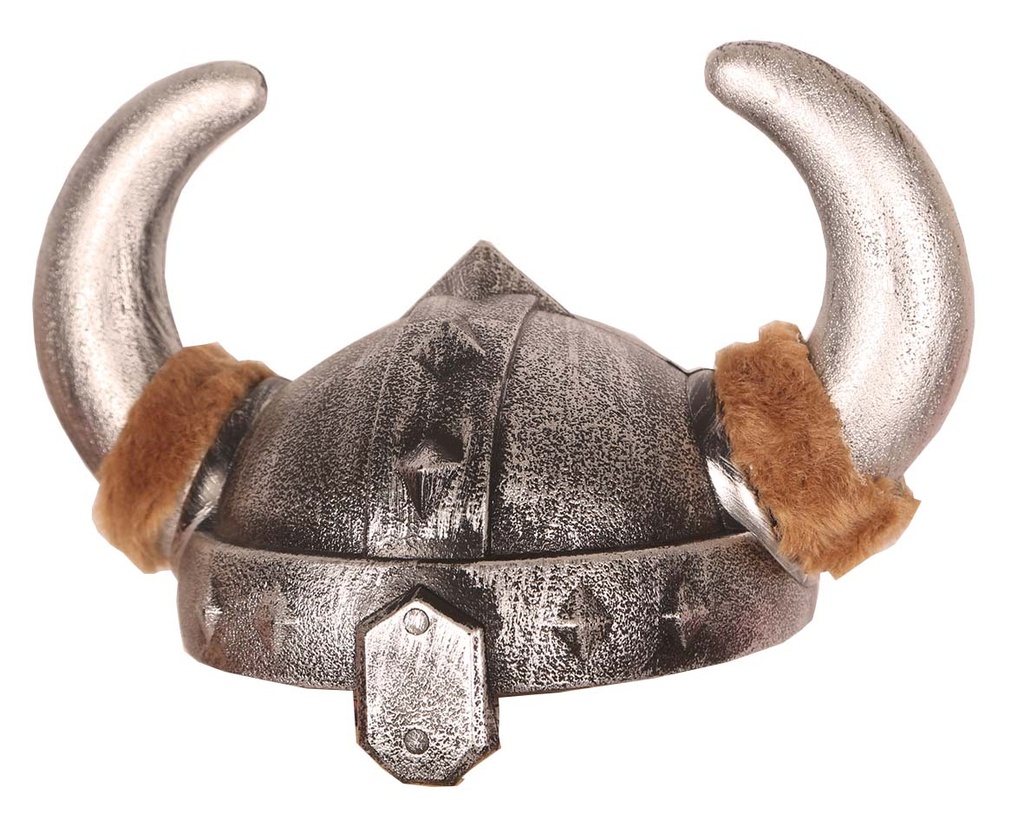 Vikinghelm grijs met bont