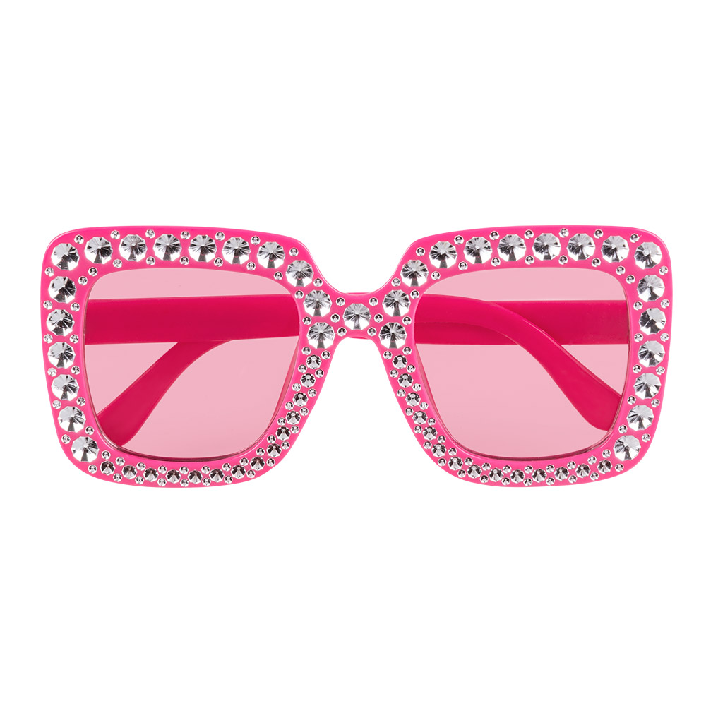 Bril bling bling roze