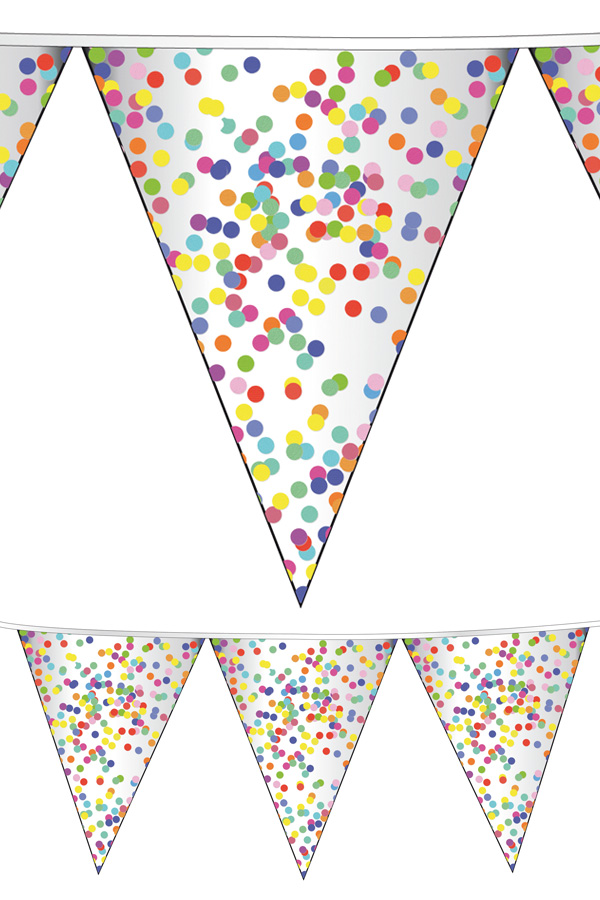 Vlaggenslinger confetti - 10 meter