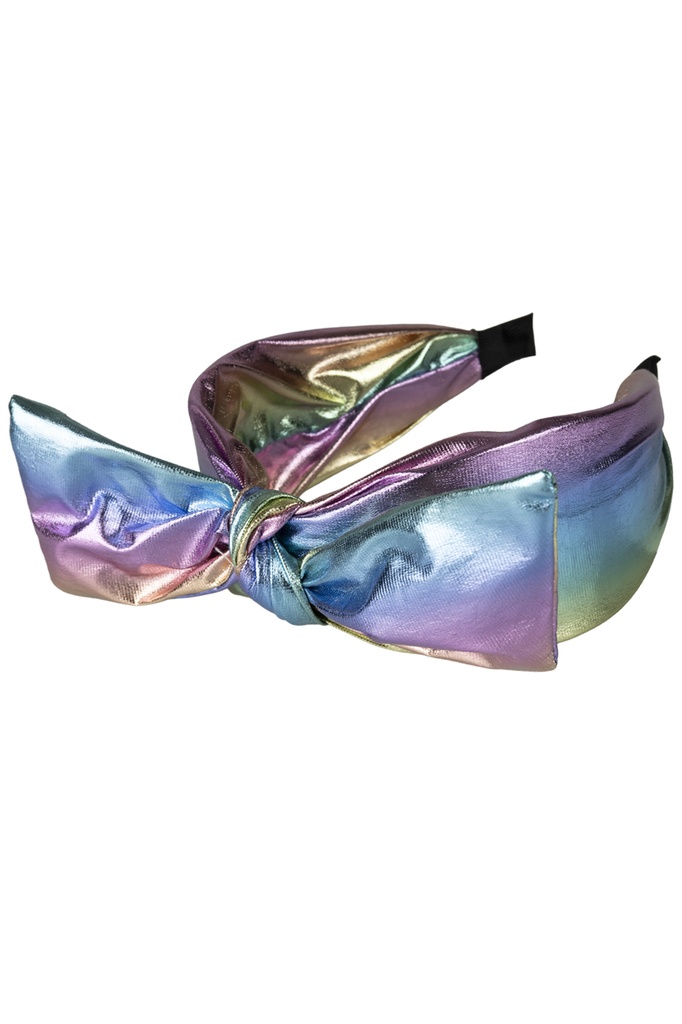 Diadeem met strik regenboog