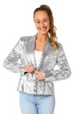 Glitterjas dames zilver