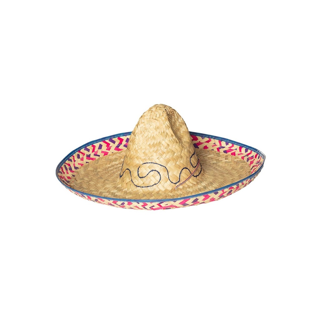 Sombrero natuur met gekleurde band
