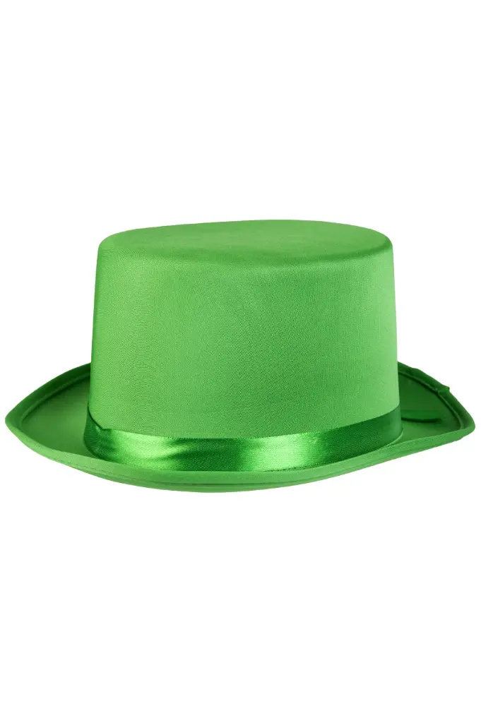 Hoge hoed satijn groen