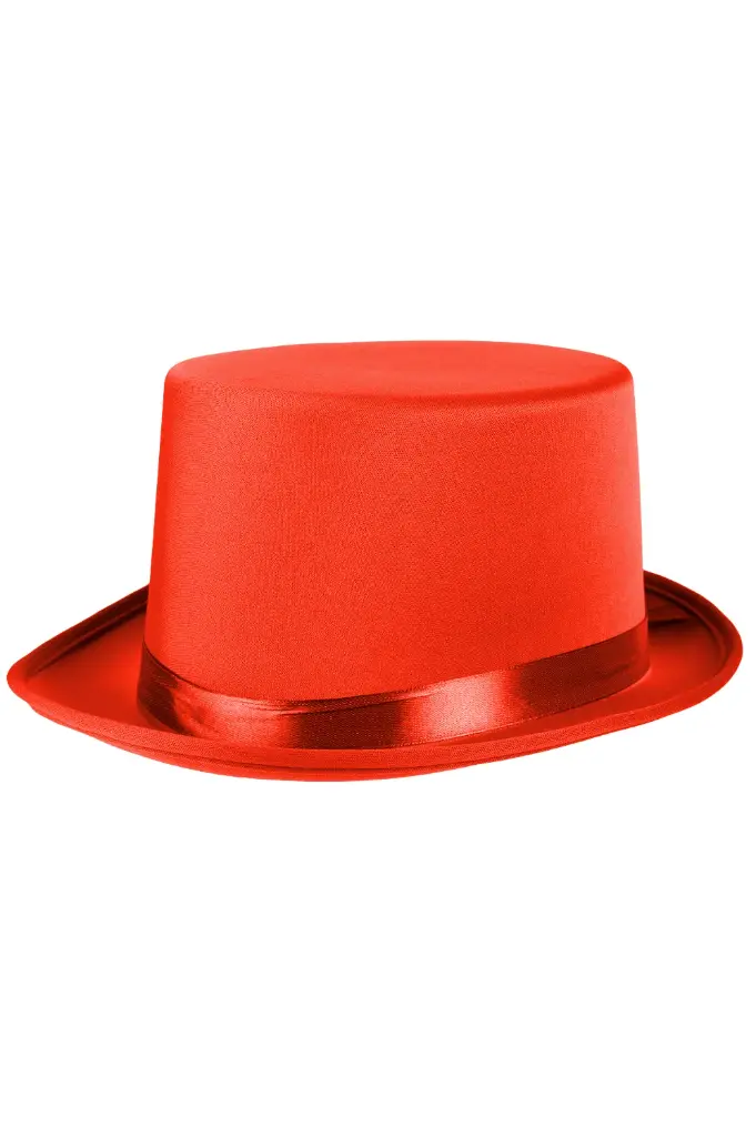 Hoge hoed satijn rood