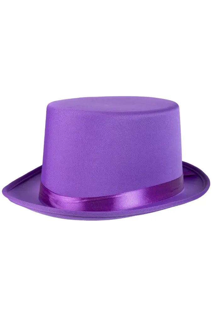 Hoge hoed satijn paars