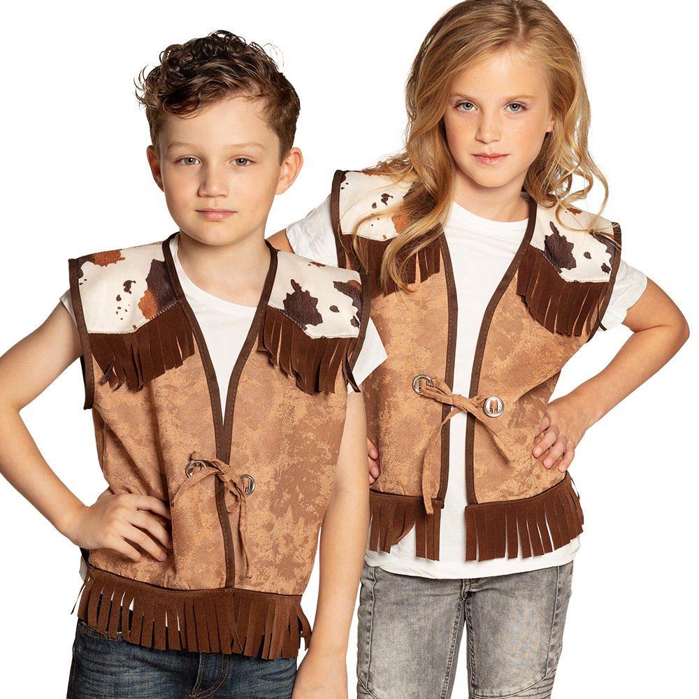 Gilet kind Western camel 