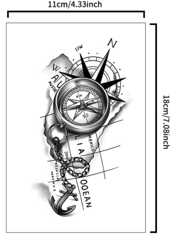 Tattoo kaart met kompas