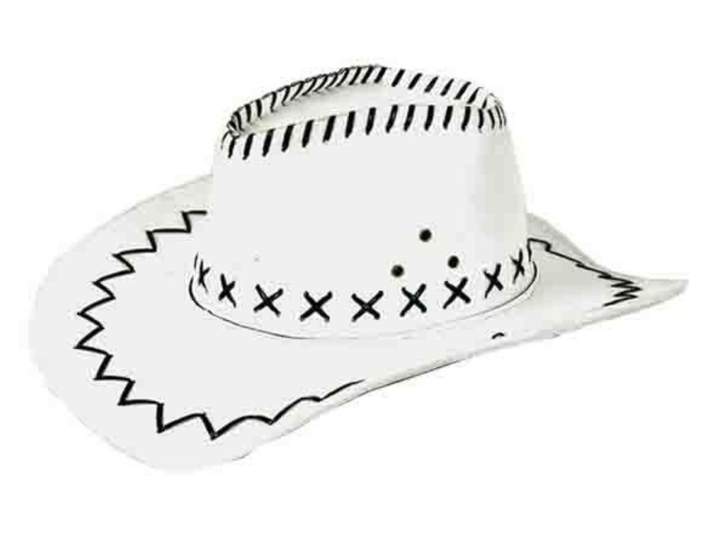 Cowboyhoed leerlintjes wit