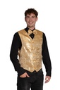 Glittervest en strik goud