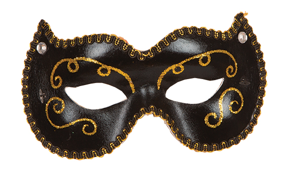 Venetiaans masker zwart met goud