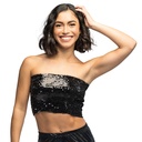 Pailletten Bandeau Top Zwart