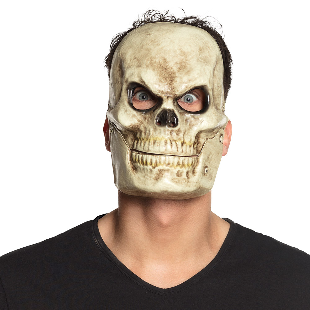 Halloweenmasker schedel met beweegbare kaak